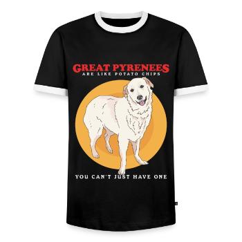 Chien de montagne des Pyrénées propriétaires de chiens chien cadeau - T-shirt contrasté Homme - noir/blanc - Devant - AI Model Female 172 light (172cm) & AI Model Male 178 light (178cm)