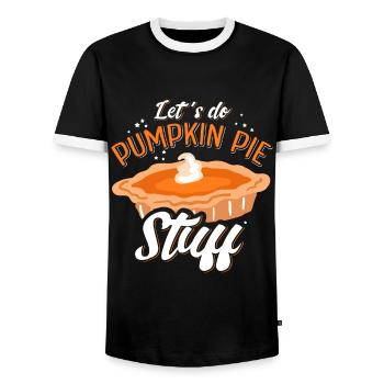 Pumpkin Pie American Pumpkin Pie Gift - Men's Ringer Shirt - black/white - Front - AI Model Female 172 light (172cm) & AI Model Male 178 light (178cm)