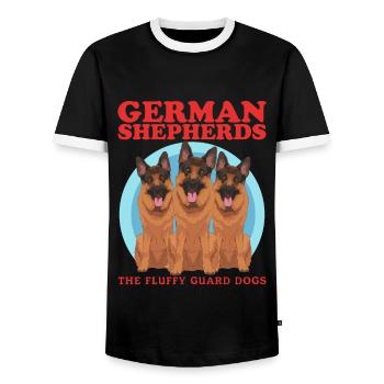 German Shepherds Dogs German Shepherd Gift - Men's Ringer Shirt - black/white - Front - AI Model Female 172 light (172cm) & AI Model Male 178 light (178cm)