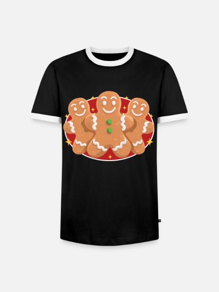 Lebkuchenmann Lebkuchenmänner Lebkuchen Geschenk - Männer Kontrast-T-Shirt - Schwarz/Weiß