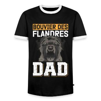 Bouvier des Flandres Dad Vlaamse Koehond cadeau - T-shirt contrasté Homme - noir/blanc - Devant - AI Model Female 172 light (172cm) & AI Model Male 178 light (178cm)