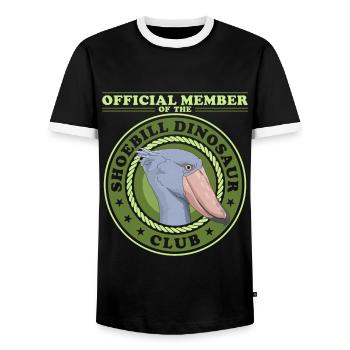 Schuhschnabel Vogel | Shoebill Vögel Geschenk - Männer Kontrast-T-Shirt - Schwarz/Weiß - Vorne - AI Model Female 172 light (172cm) & AI Model Male 178 light (178cm)
