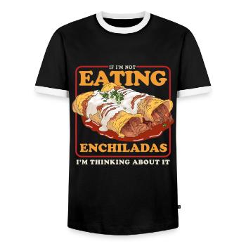 Enchilada Mexican Food Enchiladas Gift - Men's Ringer Shirt - black/white - Front - AI Model Female 172 light (172cm) & AI Model Male 178 light (178cm)