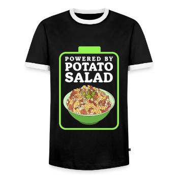 Salade de pommes de terre Härdöpfelsalat Cadeau - T-shirt contrasté Homme - noir/blanc - Devant - AI Model Female 172 light (172cm) & AI Model Male 178 light (178cm)