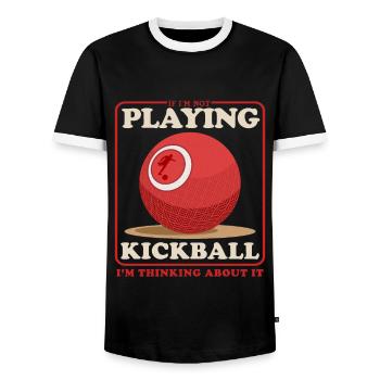Kickball Kickballer Kickballspieler Geschenk - Männer Kontrast-T-Shirt - Schwarz/Weiß - Vorne - AI Model Female 172 light (172cm) & AI Model Male 178 light (178cm)