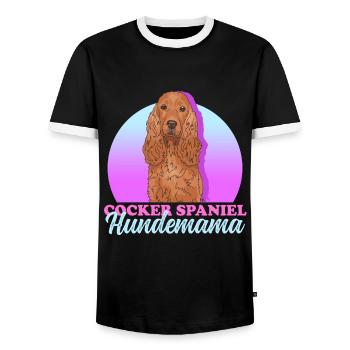 Cocker Spaniel chien maman | Cadeau Cocker Spaniel - T-shirt contrasté Homme - noir/blanc - Devant - AI Model Female 172 light (172cm) & AI Model Male 178 light (178cm)