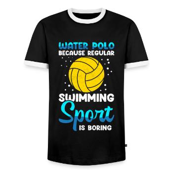 Water polo player funny water polo player gift - Men's Ringer Shirt - black/white - Front - AI Model Female 172 light (172cm) & AI Model Male 178 light (178cm)