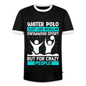 Water Polo Player Funny Water Polo Player Gifts - Men's Ringer Shirt - black/white - Front - AI Model Female 172 light (172cm) & AI Model Male 178 light (178cm)