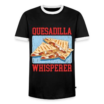 Quesadilla Tortilla Quesadillas Gift - Men's Ringer Shirt - black/white - Front - AI Model Female 172 light (172cm) & AI Model Male 178 light (178cm)