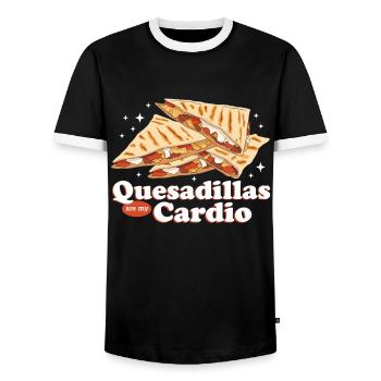 Quesadilla Quesadillas Tortilla Gift - Men's Ringer Shirt - black/white - Front - AI Model Female 172 light (172cm) & AI Model Male 178 light (178cm)