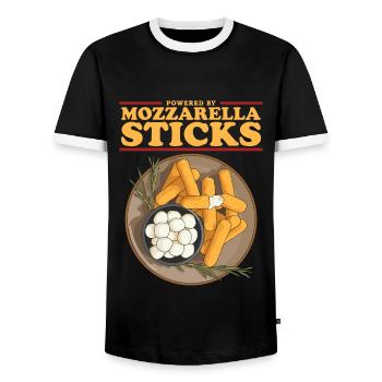 Mozzarella Sticks Cheese Cheese Lover Gift - Men's Ringer Shirt - black/white - Front - AI Model Female 172 light (172cm) & AI Model Male 178 light (178cm)