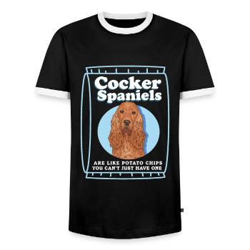 Cocker Spaniel | English Cocker Spaniel Gift - Men's Ringer Shirt - black/white - Front - AI Model Female 172 light (172cm) & AI Model Male 178 light (178cm)