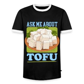 Tofu Bean Cheese Bean Curd Vegan Gift - T-shirt contrasté Homme - noir/blanc - Devant - AI Model Female 172 light (172cm) & AI Model Male 178 light (178cm)