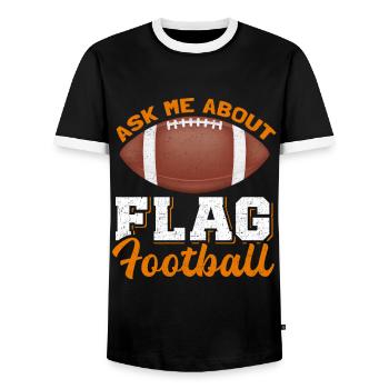 Cadeau de joueur de flag-football - T-shirt contrasté Homme - noir/blanc - Devant - AI Model Female 172 light (172cm) & AI Model Male 178 light (178cm)