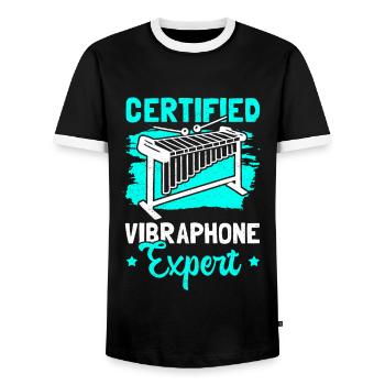 Vibraphone Player Vibraphone Vibraphonist Gift - Men's Ringer Shirt - black/white - Front - AI Model Female 172 light (172cm) & AI Model Male 178 light (178cm)