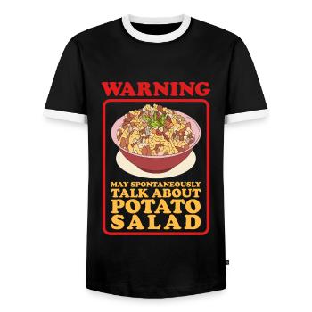 Potato Salad Härdöpfelsalat Gift - Men's Ringer Shirt - black/white - Front - AI Model Female 172 light (172cm) & AI Model Male 178 light (178cm)