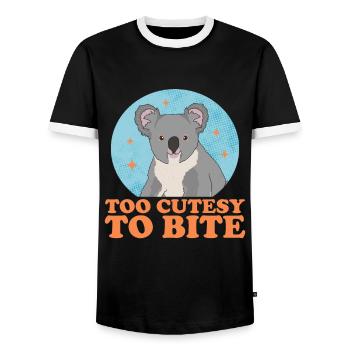 Koala Koala Bear Koala Bear Koala Bear Gift - Men's Ringer Shirt - black/white - Front - AI Model Female 172 light (172cm) & AI Model Male 178 light (178cm)