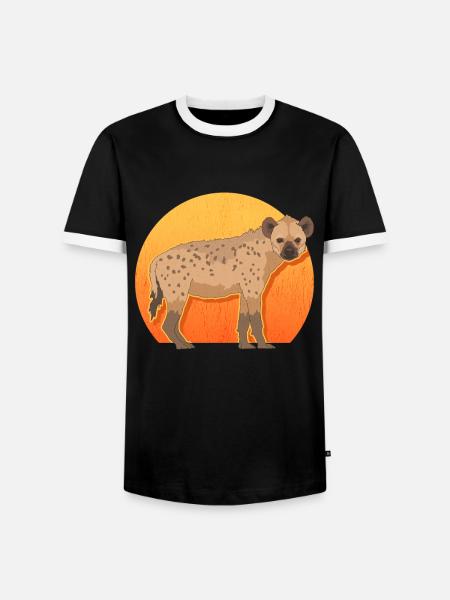 Hyäne Hyänen Tüpfelhyäne Geschenk - Männer Kontrast-T-Shirt - Schwarz/Weiß