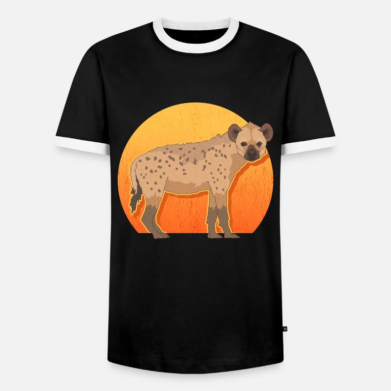Hyäne Hyänen Tüpfelhyäne Geschenk - Männer Kontrast-T-Shirt - Schwarz/Weiß