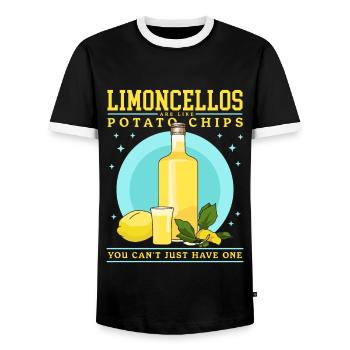 Limoncello Limoncellos | Zitronen Likör Geschenk - Männer Kontrast-T-Shirt - Schwarz/Weiß - Vorne - AI Model Female 172 light (172cm) & AI Model Male 178 light (178cm)