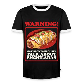 Enchilada Mexican Enchiladas Gift - Men's Ringer Shirt - black/white - Front - AI Model Female 172 light (172cm) & AI Model Male 178 light (178cm)