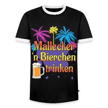Malle Mallecker Bierchen Trinken Mallorca Bier - Männer Kontrast-T-Shirt - Schwarz/Weiß - Vorne - AI Model Female 172 light (172cm) & AI Model Male 178 light (178cm)