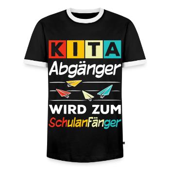 Kita Abgänger Wir Zum Schulanfänger Einschulung - Männer Kontrast-T-Shirt - Schwarz/Weiß - Vorne - AI Model Female 172 light (172cm) & AI Model Male 178 light (178cm)