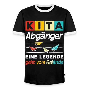 Kita Abgänger Eine Legende Geht Vom Gelände - Männer Kontrast-T-Shirt - Schwarz/Weiß - Vorne - AI Model Female 172 light (172cm) & AI Model Male 178 light (178cm)