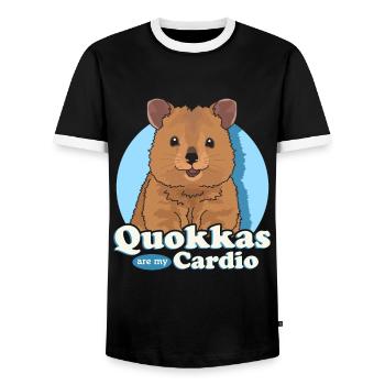Quokka Kurzschwanzkänguru Quokkas Geschenk - Männer Kontrast-T-Shirt - Schwarz/Weiß - Vorne - AI Model Female 172 light (172cm) & AI Model Male 178 light (178cm)