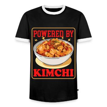 Kimchi Korean Food Dish Kimchi Gift - Men's Ringer Shirt - black/white - Front - AI Model Female 172 light (172cm) & AI Model Male 178 light (178cm)