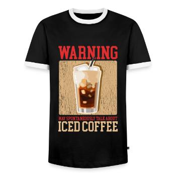Eiskaffee Iced Coffee Kaffeeliebhaber Geschenk - Männer Kontrast-T-Shirt - Schwarz/Weiß - Vorne - AI Model Female 172 light (172cm) & AI Model Male 178 light (178cm)