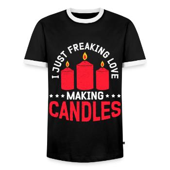 Bougies Candle Maker Candle Maker Cadeau - T-shirt contrasté Homme - noir/blanc - Devant - AI Model Female 172 light (172cm) & AI Model Male 178 light (178cm)