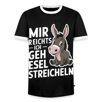 Esel Eselchen Maultier Muli - Männer Kontrast-T-Shirt - Schwarz/Weiß - Vorne - AI Model Female 172 light (172cm) & AI Model Male 178 light (178cm)