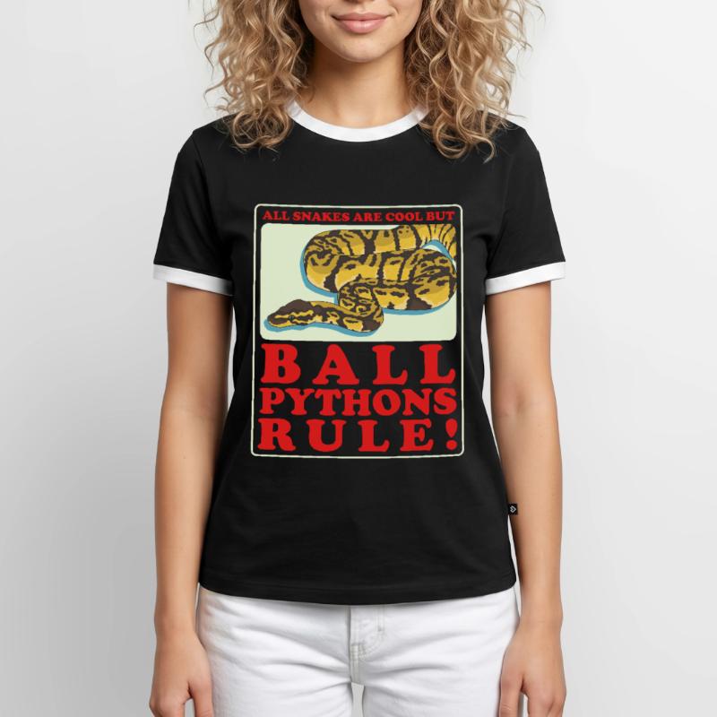 King Python Python Snake Gift Men's Ringer Shirt