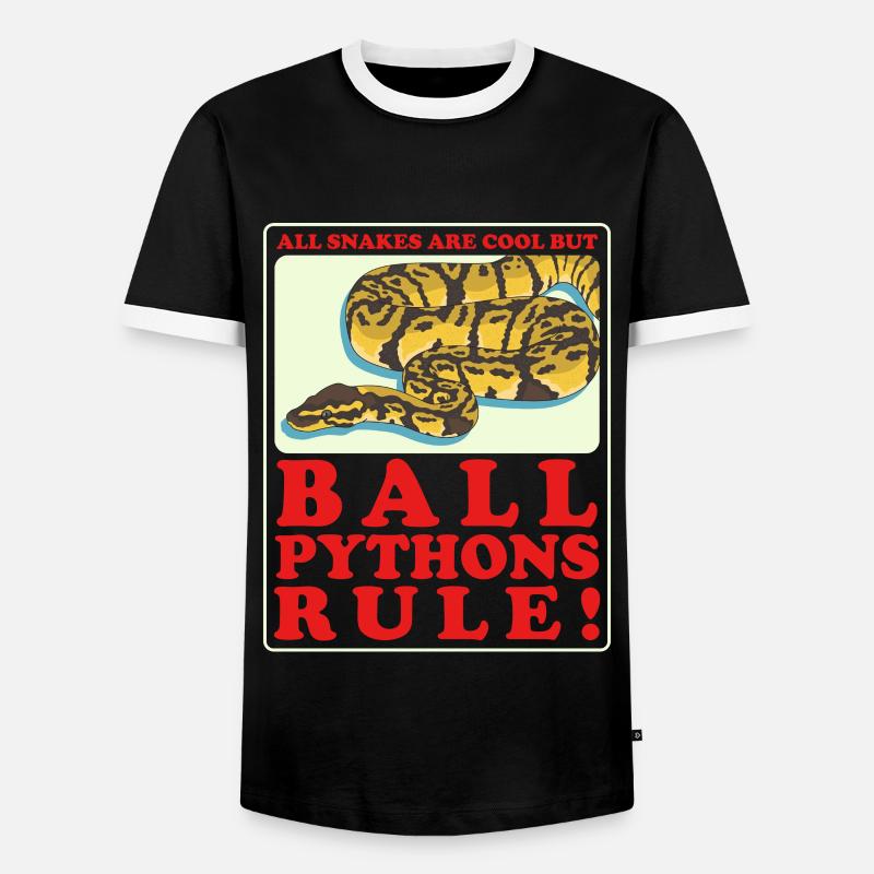 Königspython Python Schlange Geschenk - Männer Kontrast-T-Shirt - Schwarz/Weiß
