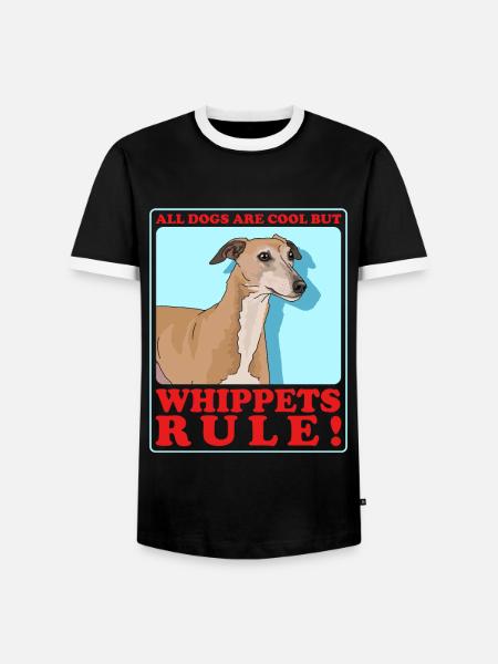 Whippet Small English Greyhound Gift - Men's Ringer Shirt - black/white