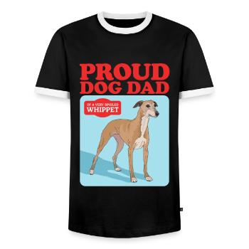 Whippet Dad Petit lévrier anglais Cadeau - T-shirt contrasté Homme - noir/blanc - Devant - AI Model Female 172 light (172cm) & AI Model Male 178 light (178cm)