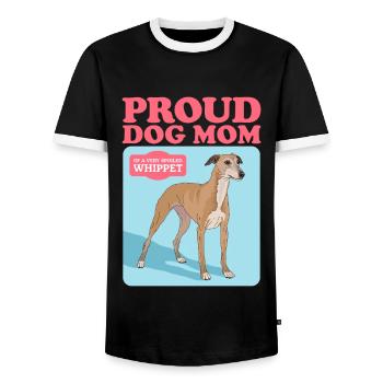 Whippet Mom Petit lévrier anglais Cadeau - T-shirt contrasté Homme - noir/blanc - Devant - AI Model Female 172 light (172cm) & AI Model Male 178 light (178cm)