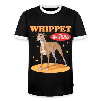 Whippet Petits Lévriers Anglais Cadeaux - T-shirt contrasté Homme - noir/blanc - Devant - AI Model Female 172 light (172cm) & AI Model Male 178 light (178cm)