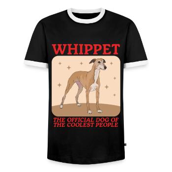 Whippet Lévrier anglais Cadeau - T-shirt contrasté Homme - noir/blanc - Devant - AI Model Female 172 light (172cm) & AI Model Male 178 light (178cm)