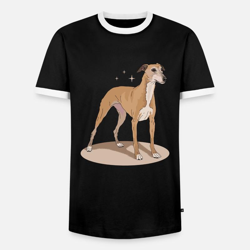 Whippet Englischer Windhund Geschenke - Männer Kontrast-T-Shirt - Schwarz/Weiß