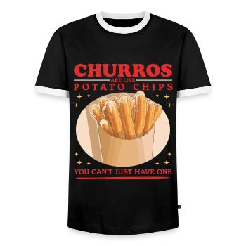 Les churros sont comme un cadeau de churro - T-shirt contrasté Homme - noir/blanc - Devant - AI Model Female 172 light (172cm) & AI Model Male 178 light (178cm)