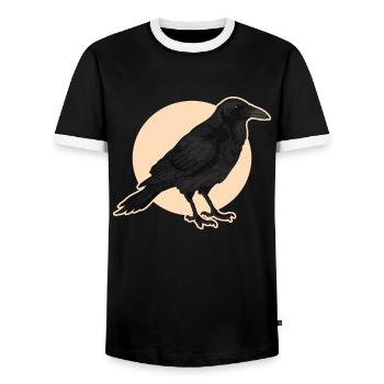 Corbeaux Corbeaux Oiseaux Cadeaux - T-shirt contrasté Homme - noir/blanc - Devant - AI Model Female 172 light (172cm) & AI Model Male 178 light (178cm)