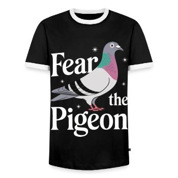 Pigeon Pigeons Animal Oiseau - T-shirt contrasté Homme - noir/blanc - Devant - AI Model Female 172 light (172cm) & AI Model Male 178 light (178cm)