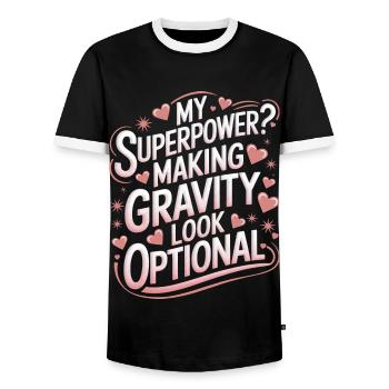 Turnen Turner Gymnastik - Männer Kontrast-T-Shirt - Schwarz/Weiß - Vorne - AI Model Female 172 light (172cm) & AI Model Male 178 light (178cm)