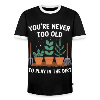 Gardener Garden Plants Gardening - Men's Ringer Shirt - black/white - Front - AI Model Female 172 light (172cm) & AI Model Male 178 light (178cm)