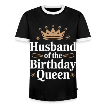 Ehemann Ehegatte Familie Hochzeit - Männer Kontrast-T-Shirt - Schwarz/Weiß - Vorne - AI Model Female 172 light (172cm) & AI Model Male 178 light (178cm)