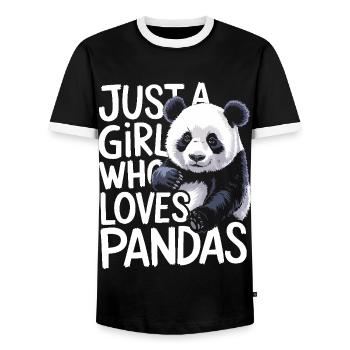 Panda Ours Panda Animal Pandas - T-shirt contrasté Homme - noir/blanc - Devant - AI Model Female 172 light (172cm) & AI Model Male 178 light (178cm)