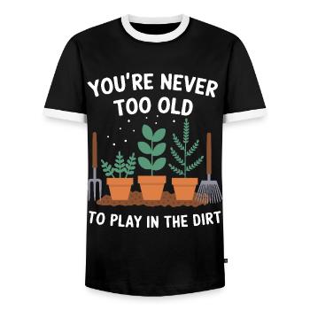 Gardener Garden Plants Gardening - Men's Ringer Shirt - black/white - Front - AI Model Female 172 light (172cm) & AI Model Male 178 light (178cm)