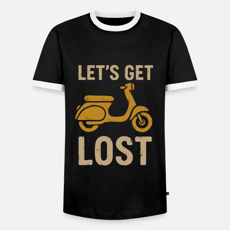 Let's get lost - Men's Ringer Shirt - black/white